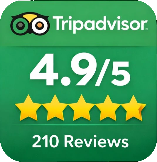 Tripadvisor 4.9/5 – 210 avis